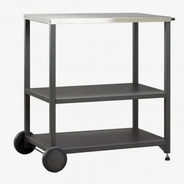 Carrinho Modular De Cozinha Para Exterior Em Aço Savona Cinza Grafito - Sklum