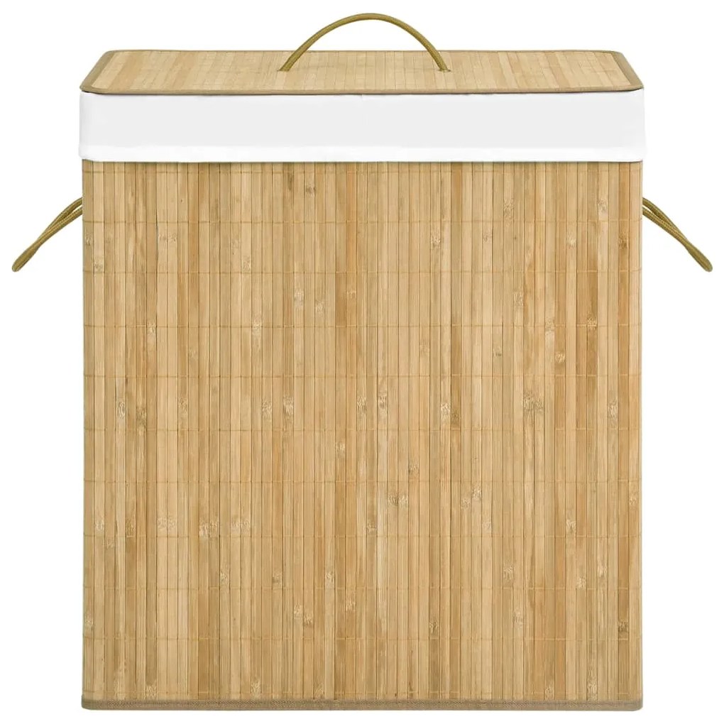 Cesto para roupa suja c/ 2 secções 100 L bambu