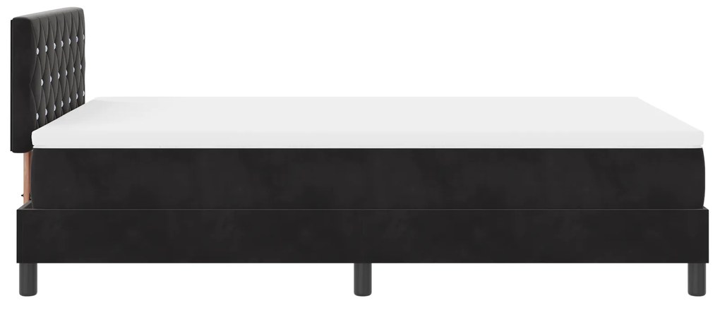 Cama Box Spring vidaXL com Colchão Preto 120x200 cm Veludo