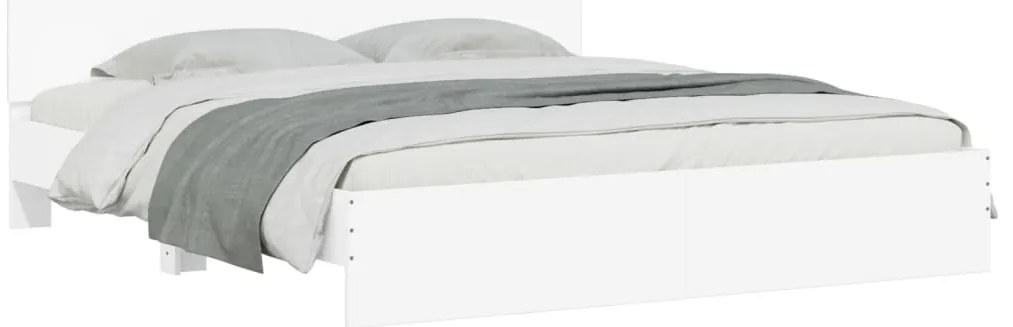 Estrutura de cama com cabeceira 160x200 cm branco