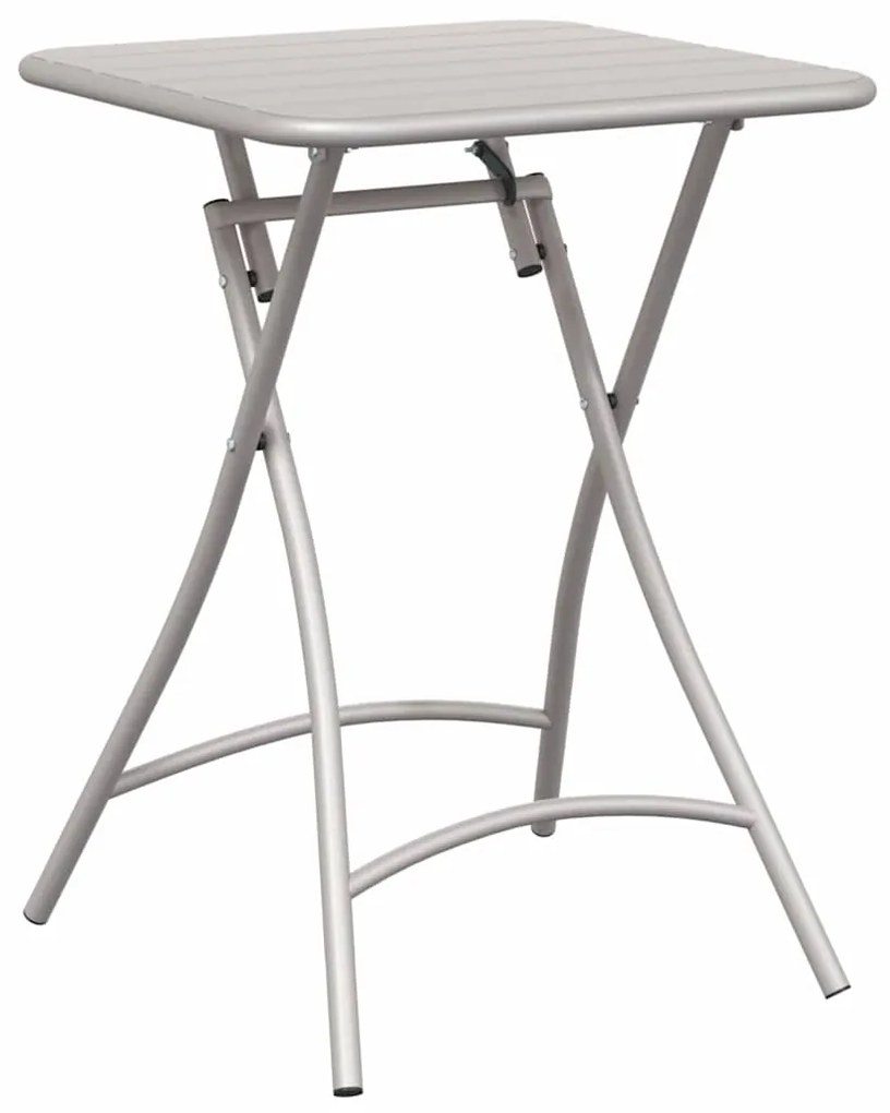 Mesa de Jardim Dobrável Bege 55 x 55 x 73 cm em Aço
