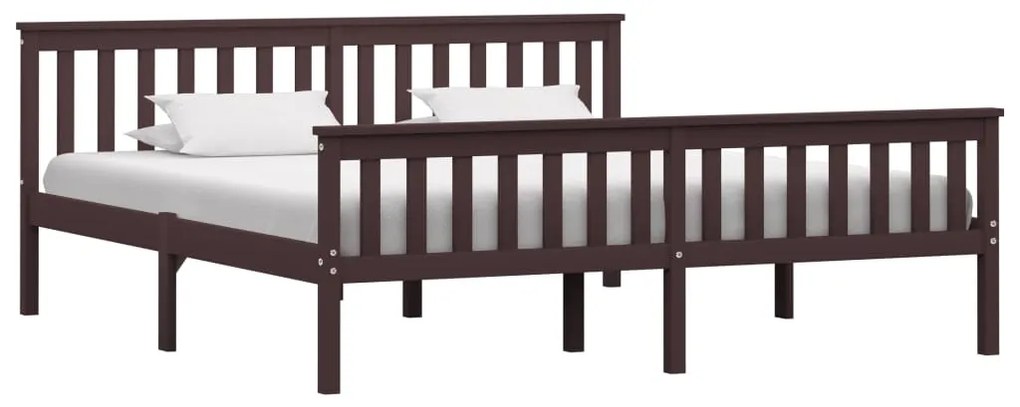 Estrutura de cama 180x200 cm pinho maciço castanho-escuro