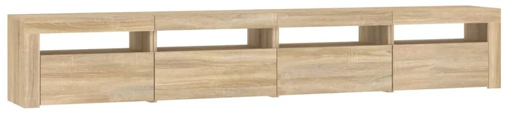 Móvel de TV com luzes LED 240x35x40 cm carvalho sonoma