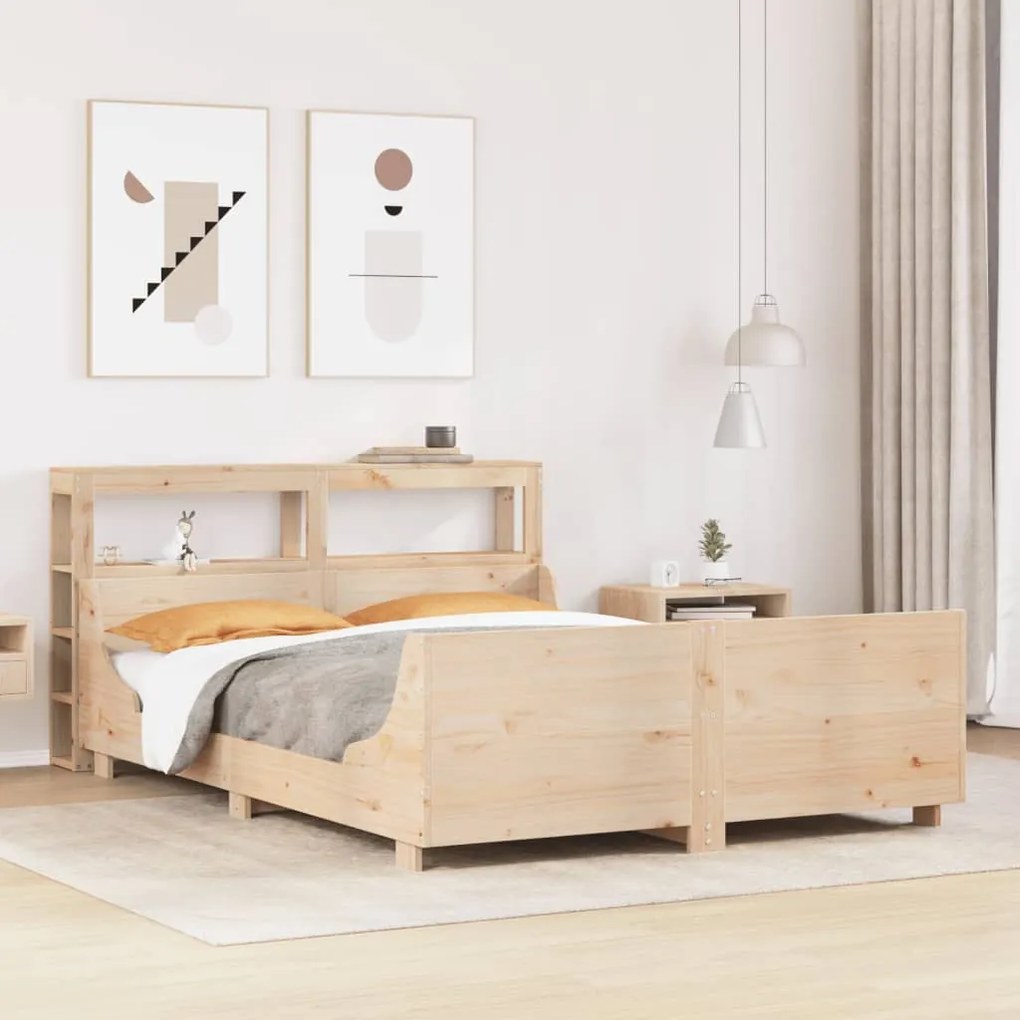 vidaXL Cama sem colchão 120x200 cm madeira de pinho maciça