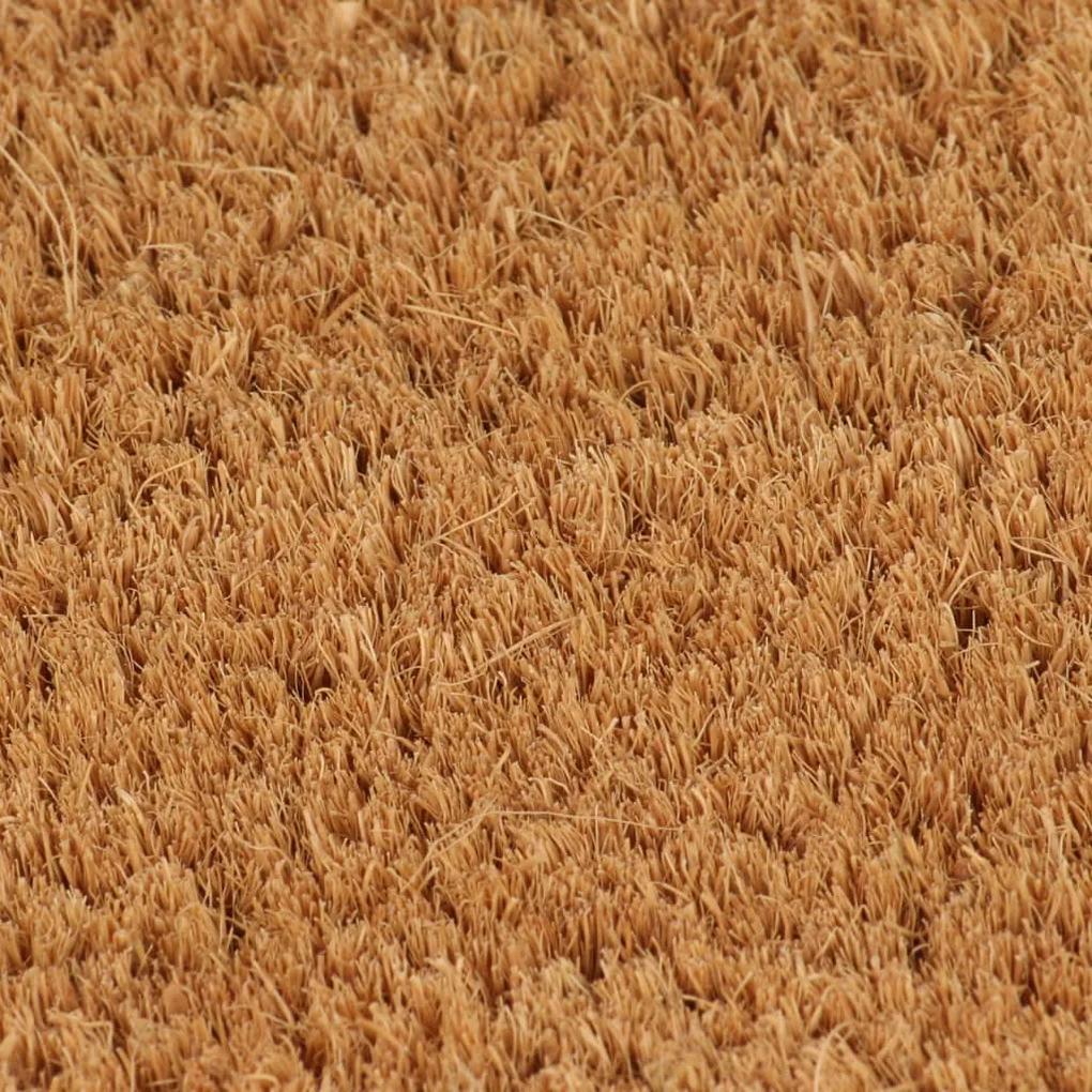 Tapete de porta semicircular 50x80 cm fibra coco tufada natural