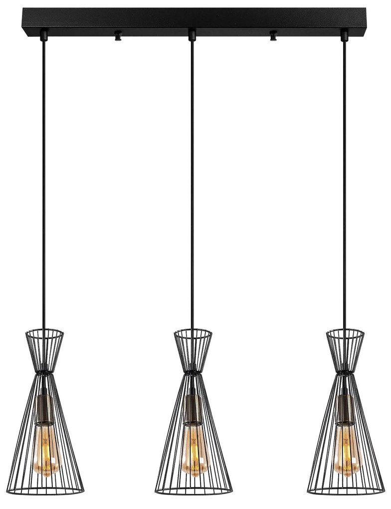Chandelier Teltom – Preto Antigo – 68 x 15 x 125 cm