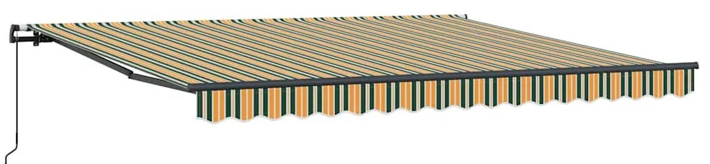 Toldo Retrátil Manual Verde e amarelo 400 × 300 cm Poliéster