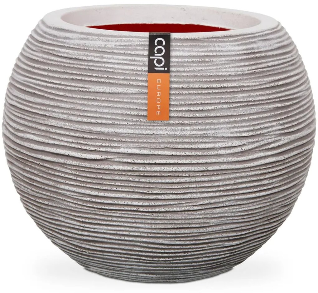 424219 Capi Vaso redondo Nature Rib 40x32 cm marfim KOFI270
