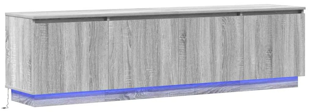 Armário de TV com LED Cinza Sonoma 180x38x49 cm Madeira Engenheirada
