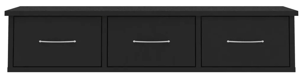 Prateleira gavetas p/ parede 88x26x18,5cm deriv. madeira preto
