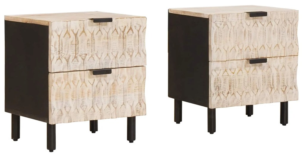 vidaXL Armário de Cabeceira com gaveta 2 pcs Branco 40 x 33 x 46 cm