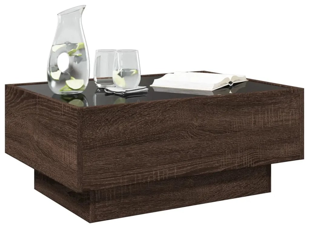 Mesa de centro c/ LEDs 70x50x30 cm derivados de madeira