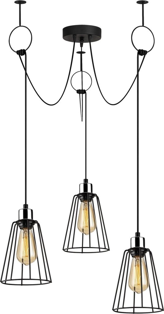Candeeiro Tel – Preto – Diâmetro 95 cm x Altura 130 cm