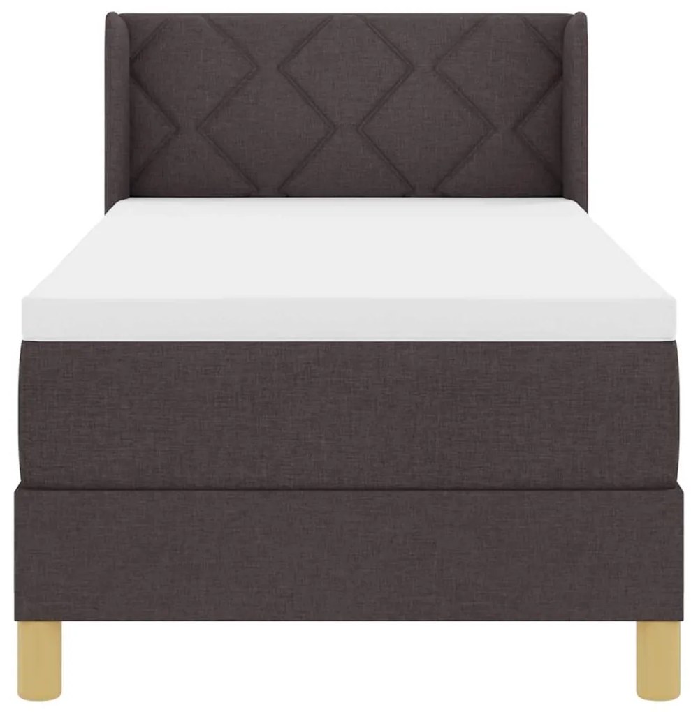 Cama Box Marrom Escuro e Branco 80 x 200 cm tecido