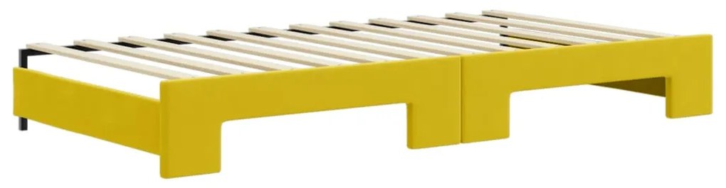 Sofá-cama com gavetão e gavetas 100x200 cm veludo amarelo