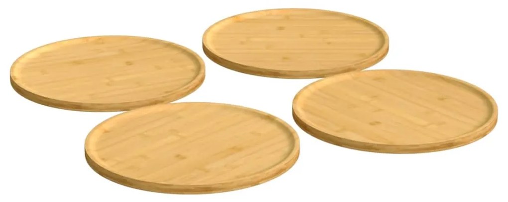 352769 vidaXL Pratos de pizza 4 pcs Ø32x1,5 cm bambu