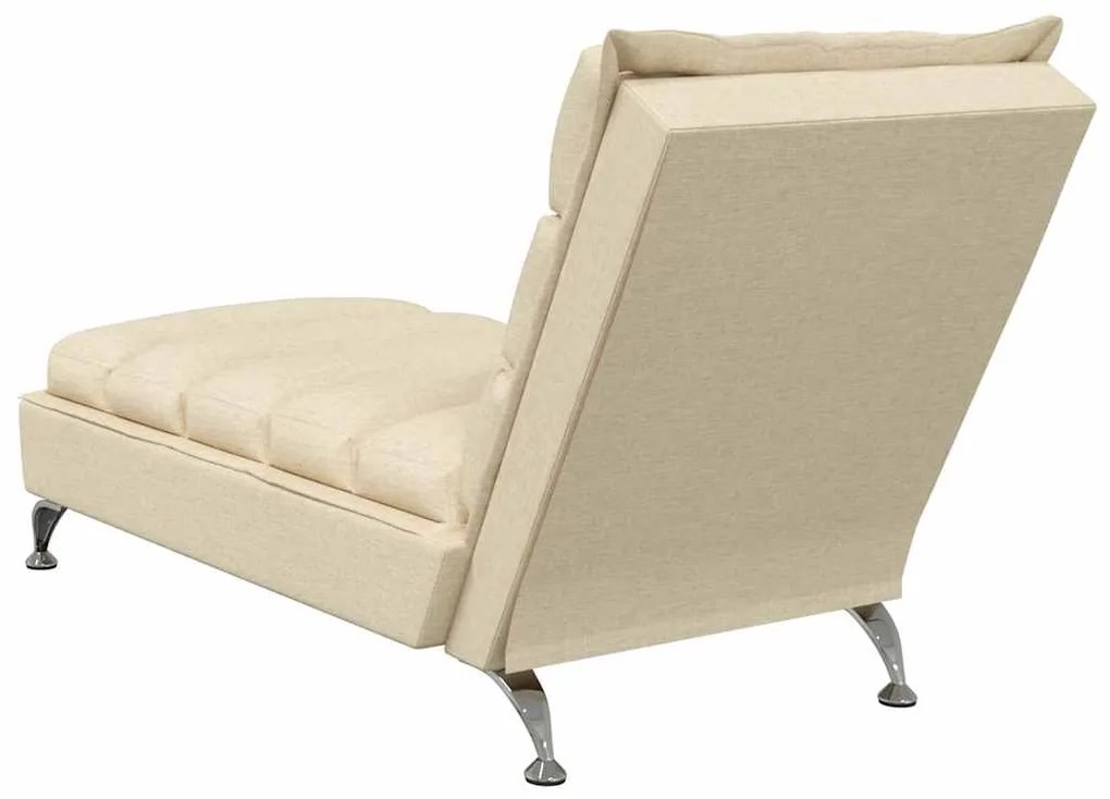 Chaise lounge de massagem com almofadões tecido creme