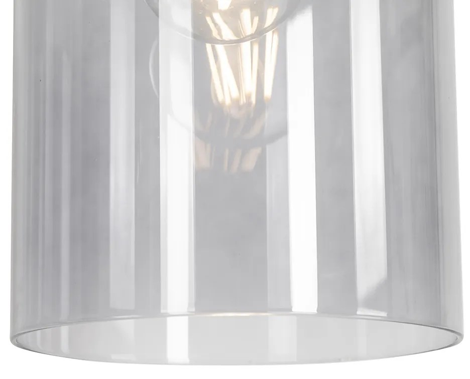 LED Candeeiro de suspensão inteligente em latão com vidro fumê incl. Wifi A60 - Vidra Moderno