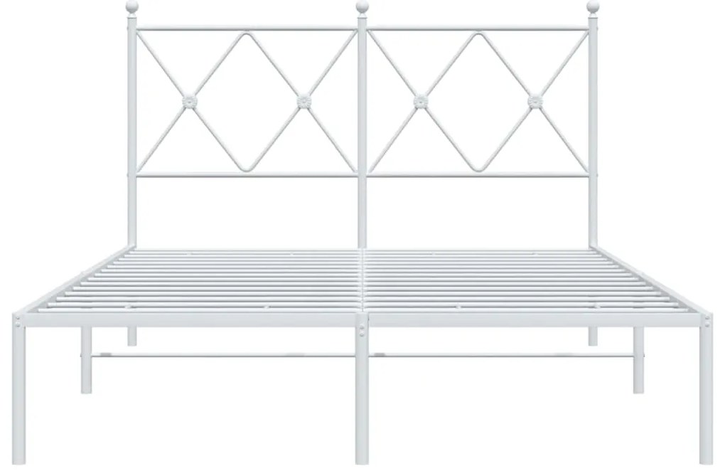 Estrutura de cama com cabeceira 120x200 cm metal branco