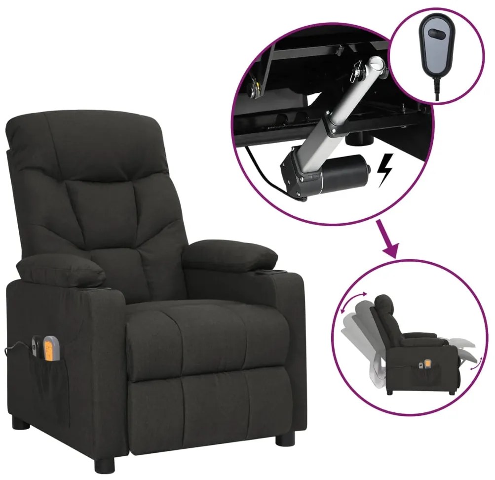 Poltrona de massagens elétrica tecido preto