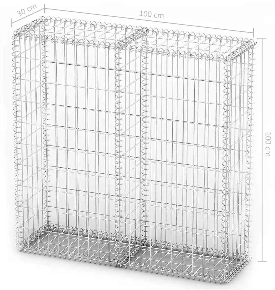 Cesto gabião arame galvanizado 100 x 100 x 30 cm