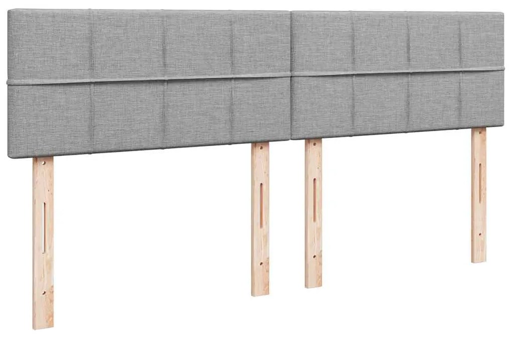 Cama otomana com colchão 160x200 cm tecido cinzento claro
