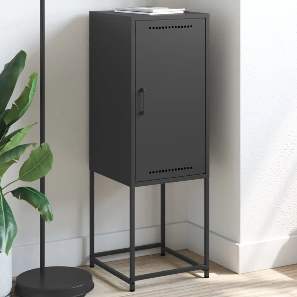 vidaXL Aparador alto 36x39x107 cm aço preto