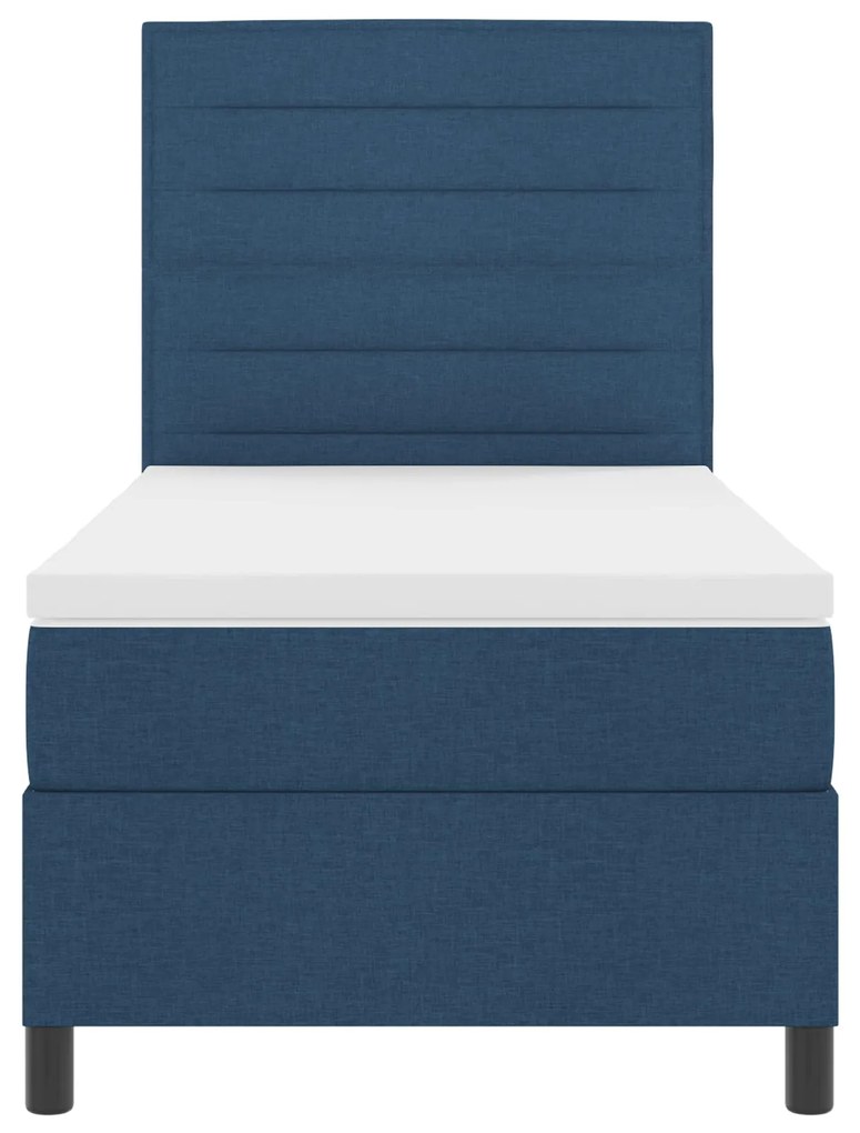 Cama Box Spring com Colchão Azul 90x200 cm Tecido