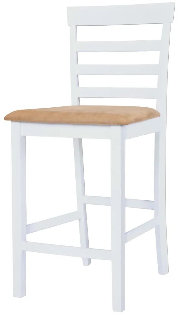 Mesa e cadeiras de bar 5 pcs madeira maciça castanho e branco