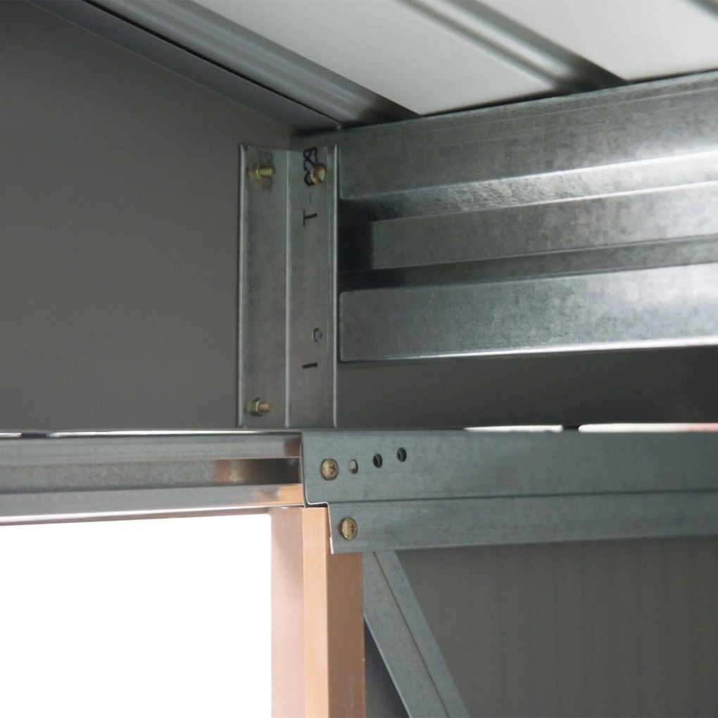 Abrigo de Jardim 213x130x185cm Abrigo de Jardim Metálico de Exterior p