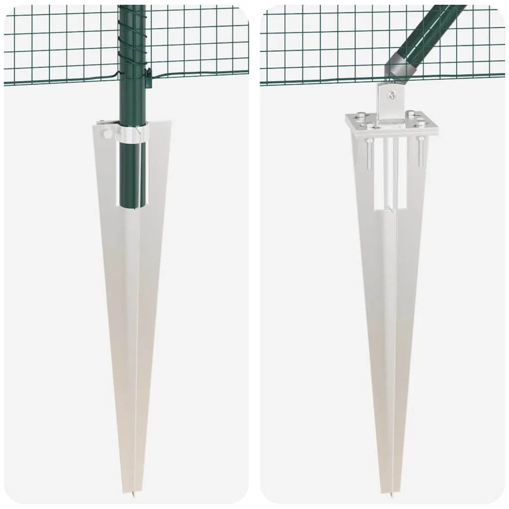 Conjunto de Poste de Cerca Conjunto de 2 Verde
