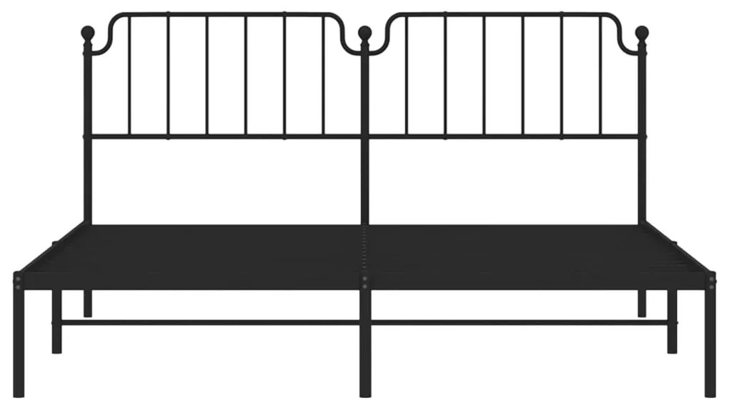Estrutura de cama com cabeceira 160x200 cm metal preto