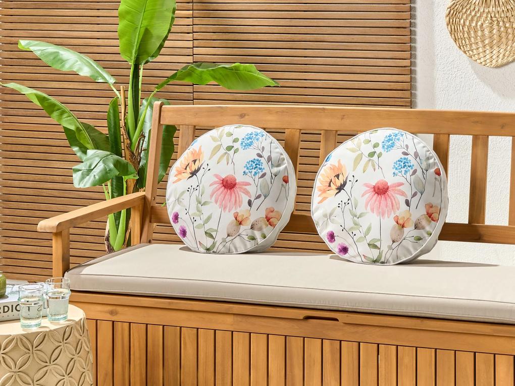 Conjunto de 2 almofadas decorativas de jardim com padrão floral multicolor ⌀ 40 cm MONESI Beliani