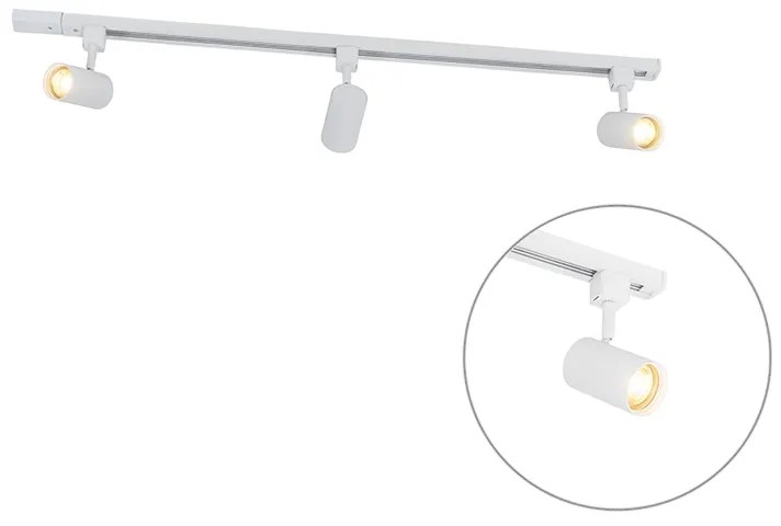 Sistema de calhas moderno monofásico com 3 focos brancos - Jeana Moderno