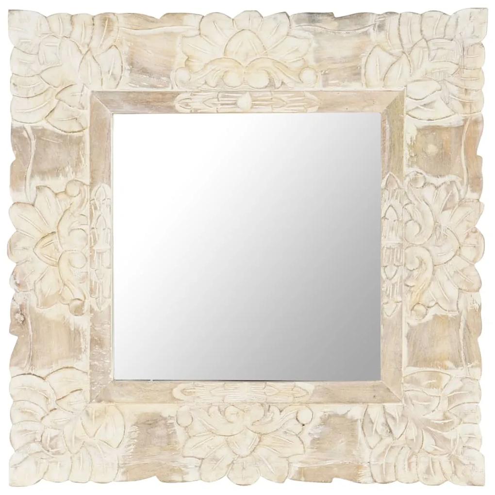 321632 vidaXL Espelho 50x50 cm madeira de mangueira maciça branco