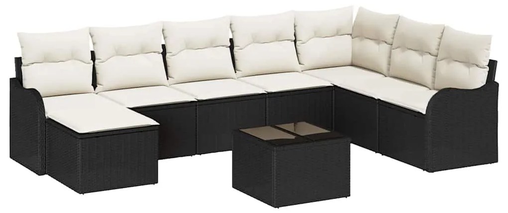 Conjunto de Sofá de Jardim vidaXL de 8 peças com Almofadas Rattan Poli