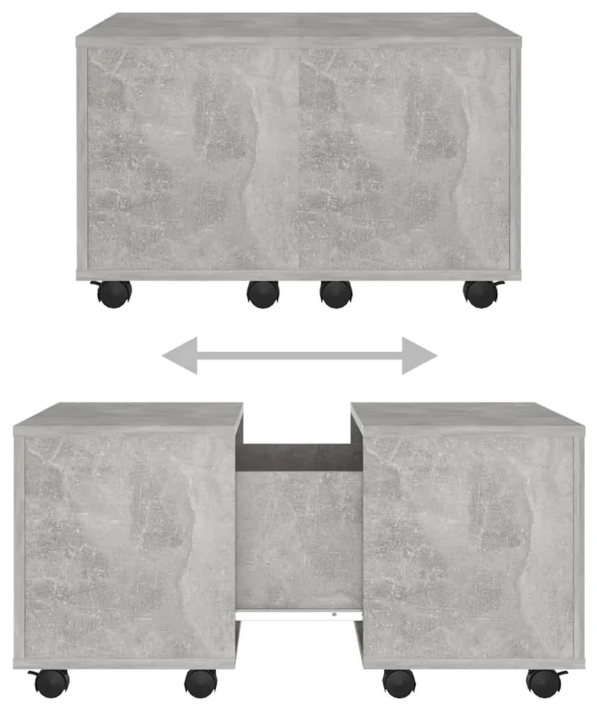 Mesa de centro 60x60x38cm derivados de madeira cinzento cimento