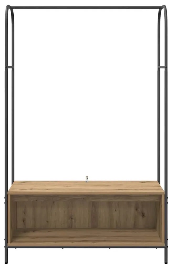 Cabide de Roupas com Prateleiras em Carvalho Artesanal 100x44x160 cm