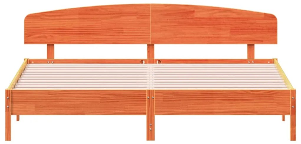 Cama sem colchão 200x200 cm pinho maciço castanho-mel