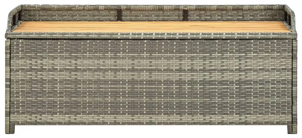 Banco de jardim c/ arrumação 120 cm vime PE cinzento