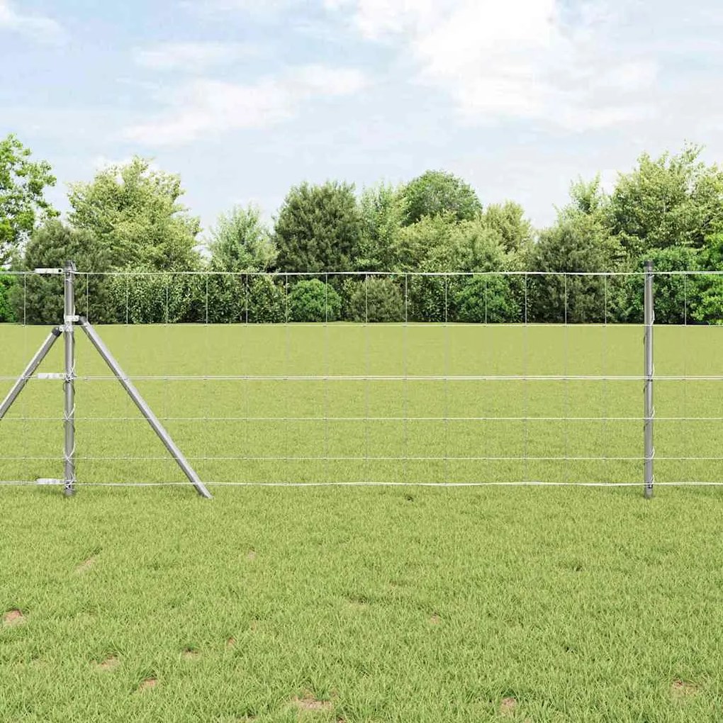 vidaXL Cerca de Campo 0,8x25 m em Aço Galvanizado