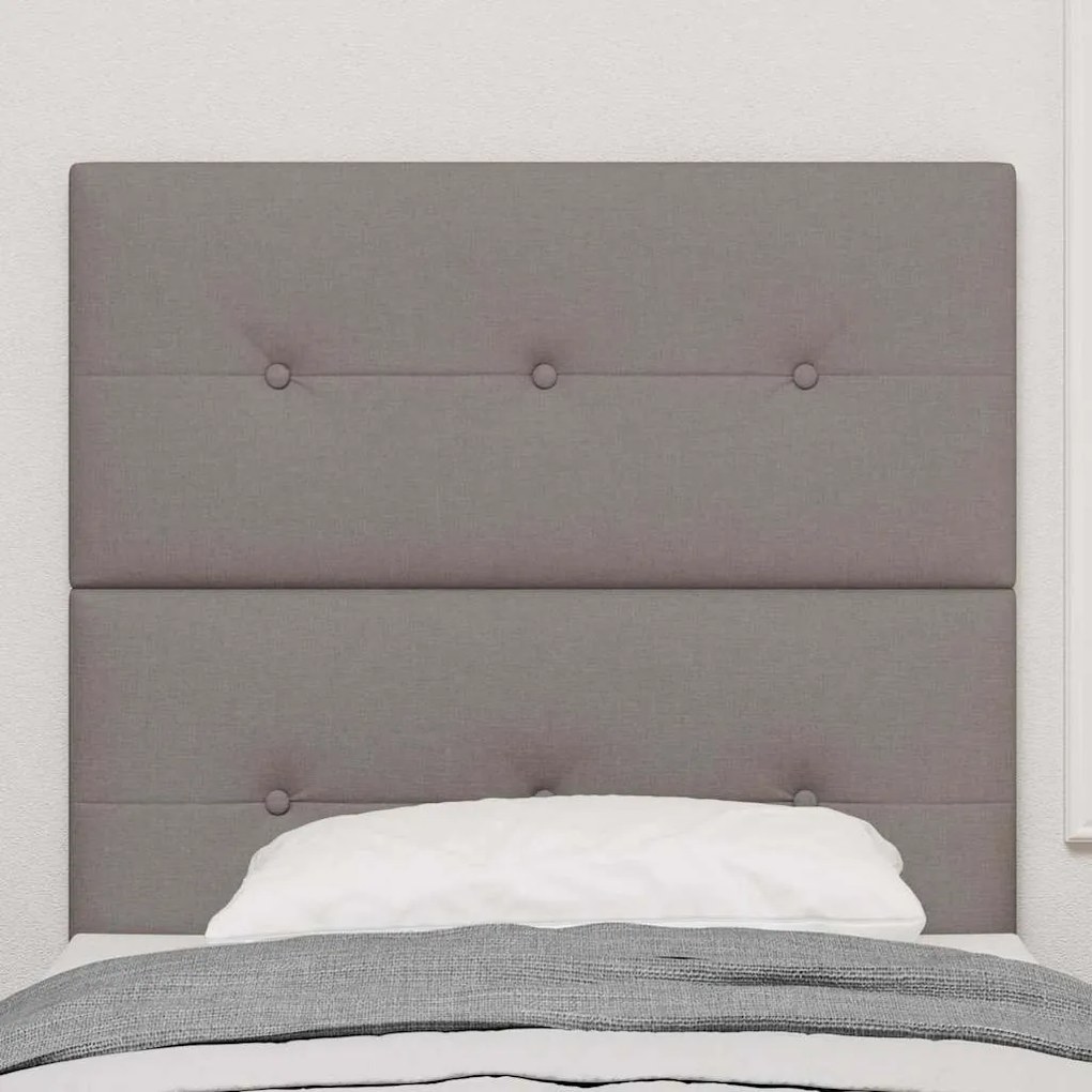 Cabeceira vidaXL Botão Almofadada Taupe 100 cm Tecido
