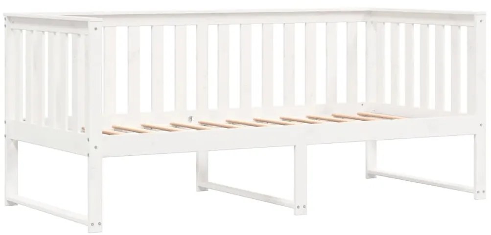 Sofá-cama sem colchão 90x190 cm madeira de pinho maciça branco