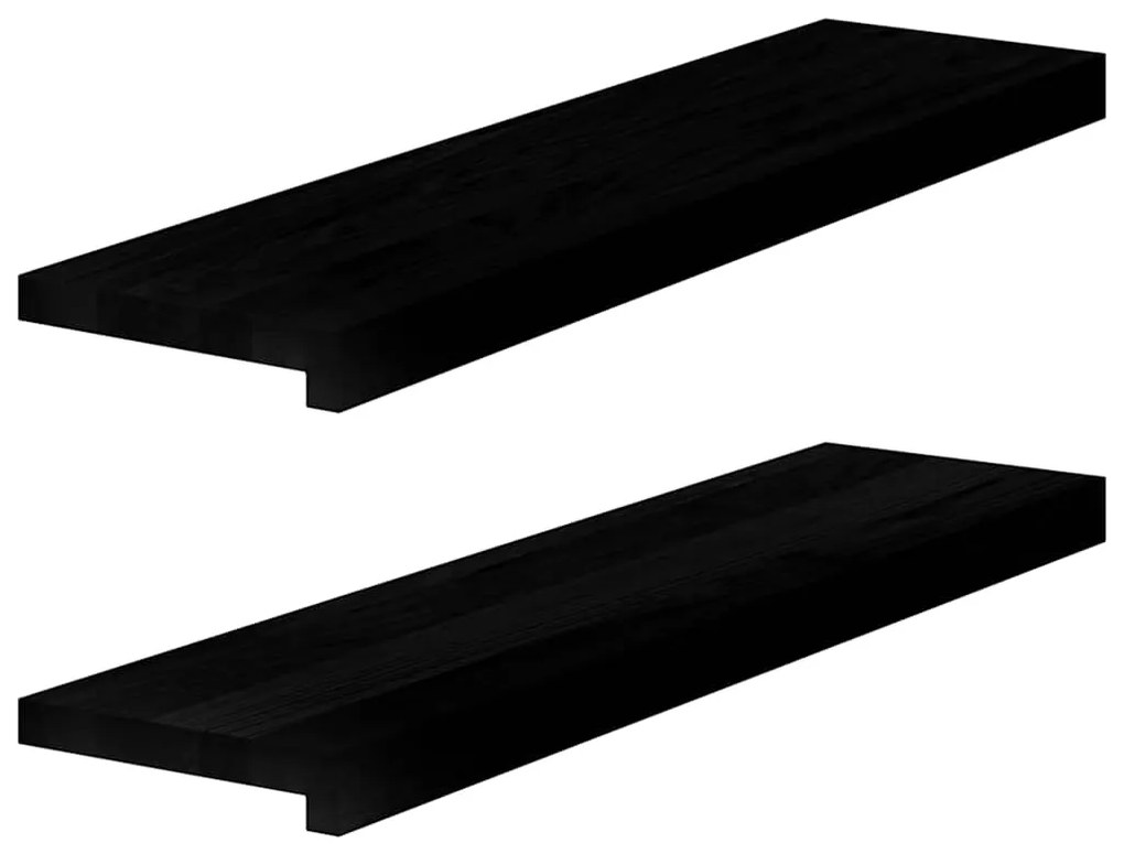 vidaXL Soleiras da janela 2 pcs 80x20x2 cm carvalho castanho-escuro