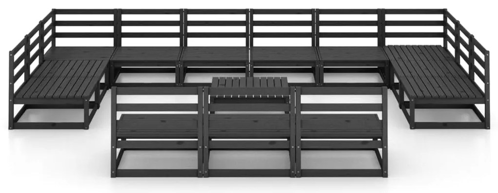 14 pcs conjunto lounge de jardim pinho maciço
