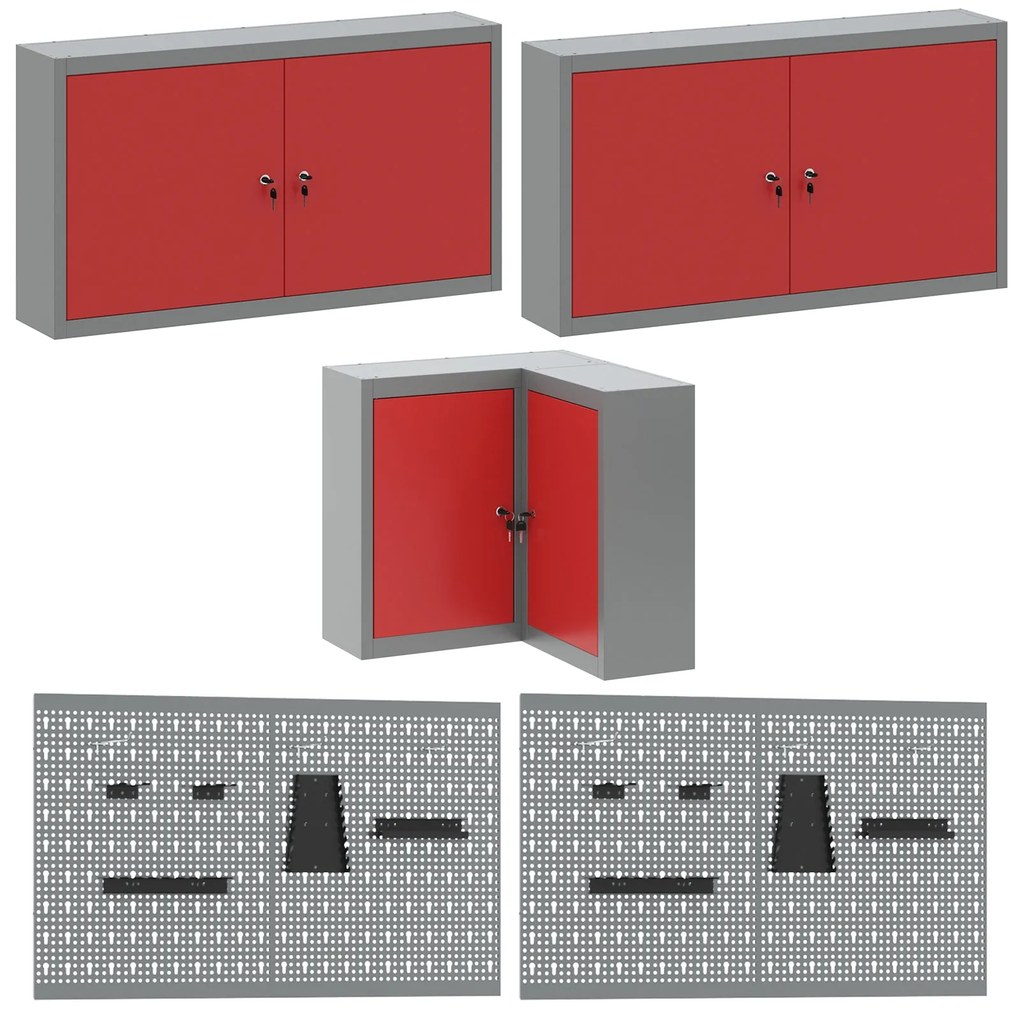 Conjunto de Mesa para Guardar Ferramentas de 10 Peças vidaXL Vermelho