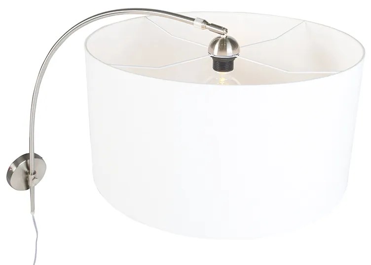 Candeeiro de parede moderno em arco de aço com cúpula branca ajustável 50/50/25