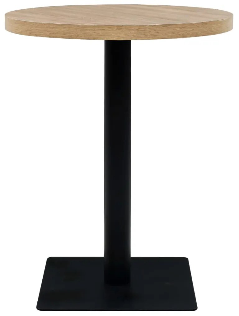 Mesa bistrô MDF e aço redonda 60x75 cm cor de carvalho