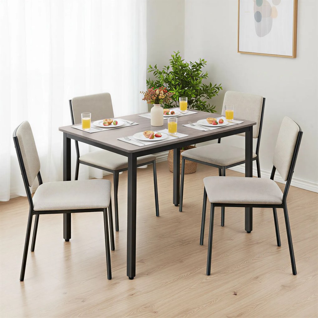Mesa de jantar 70 x 110 x 77 cm (CADEIRAS NÃO INCLUIDAS) cinza mesclado-preto