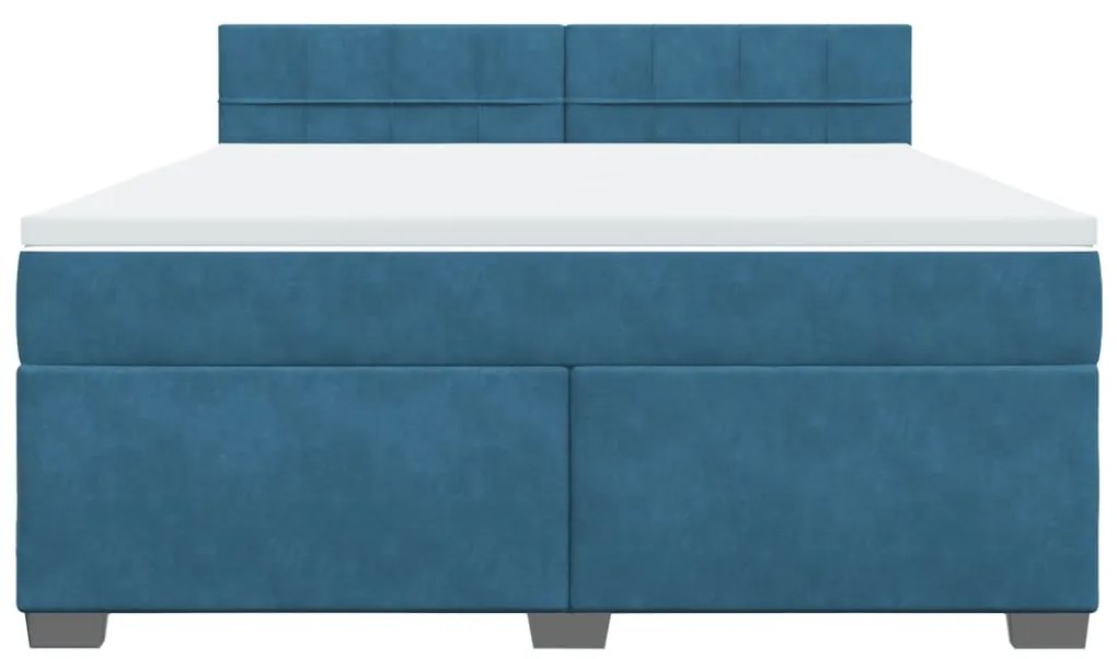 Cama com molas/colchão 180x200 cm veludo azul